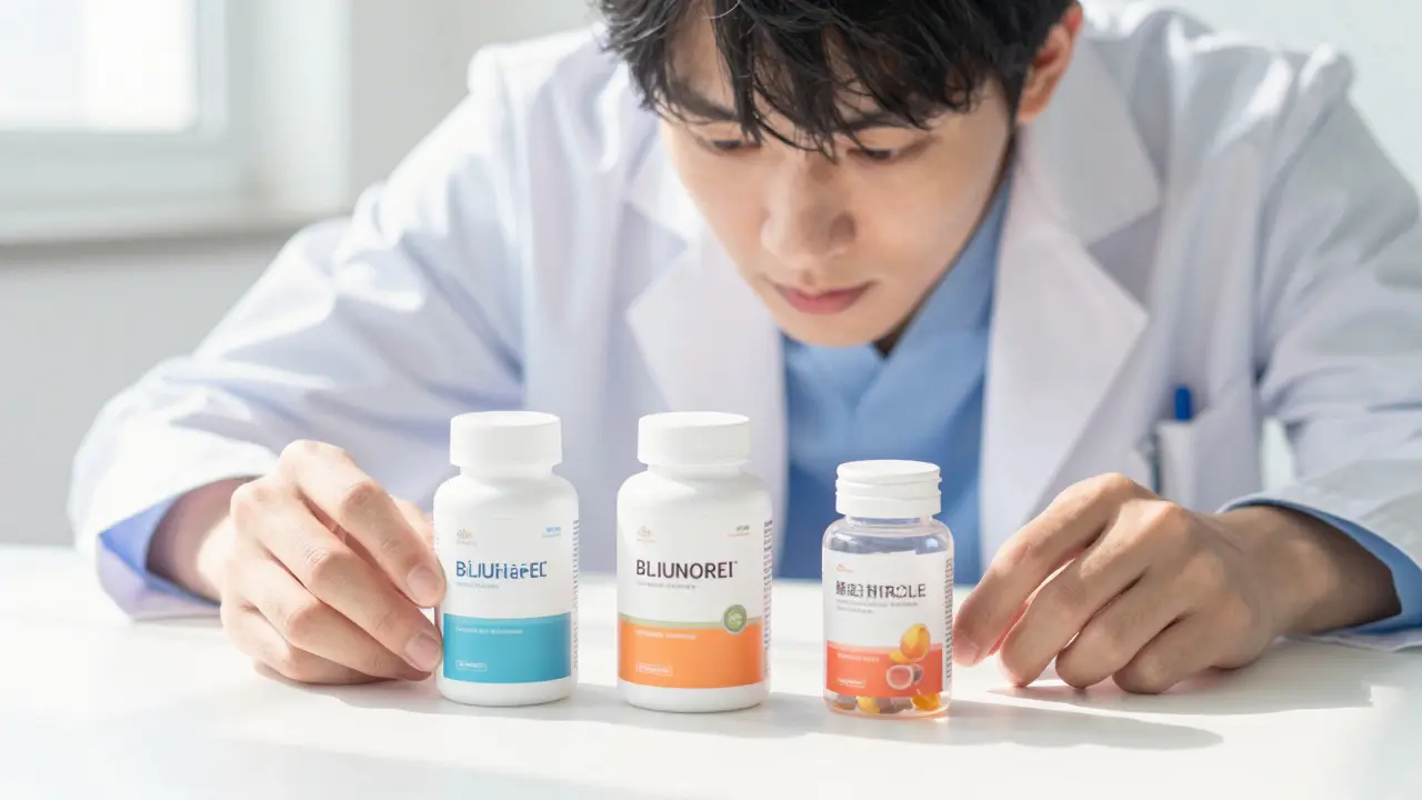 Anime character comparing different folic acid pill forms